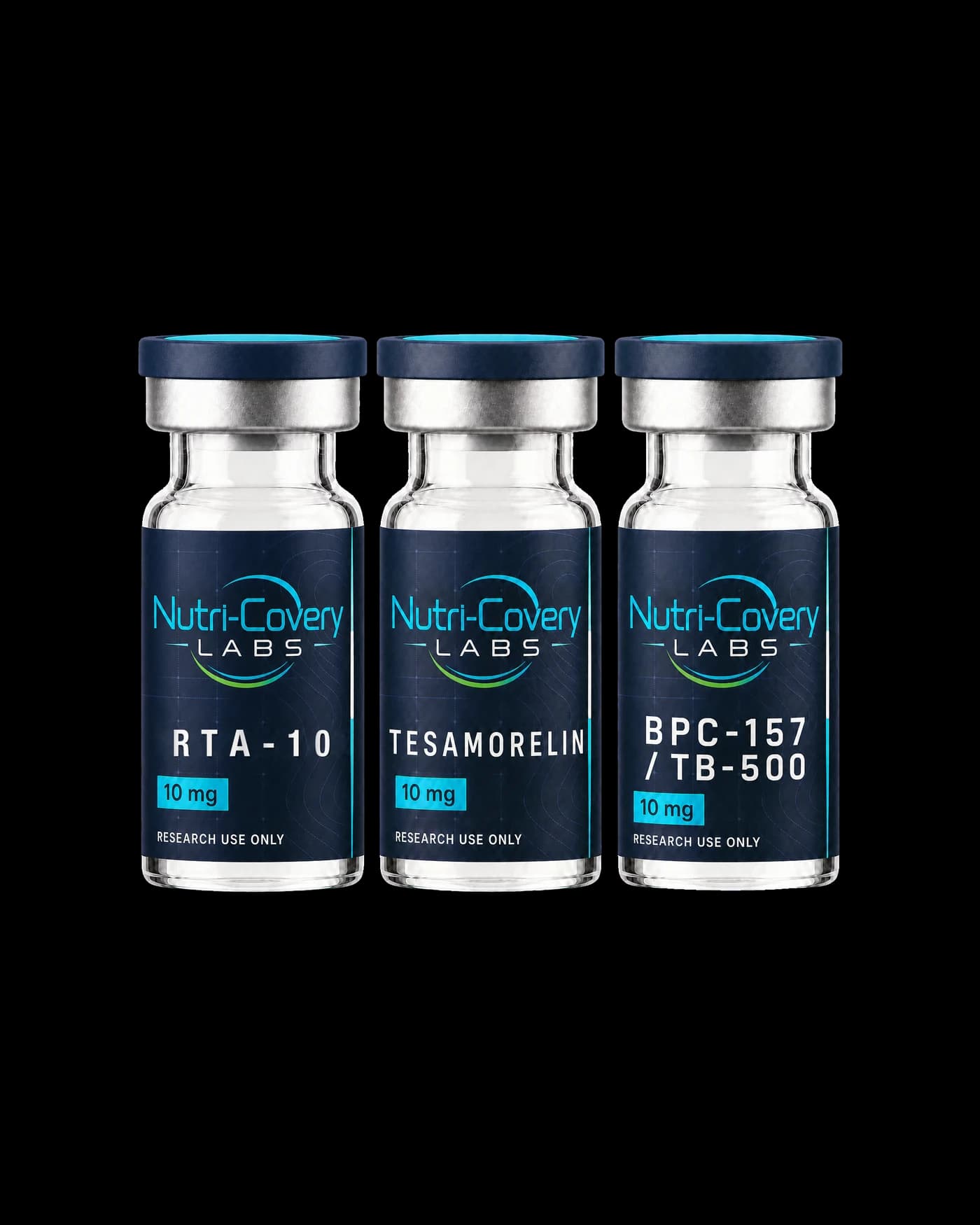 RTA-10 + Tesamorelin 10mg + BPC-157/TB-500 Blend 10mg — sealed sterile vials